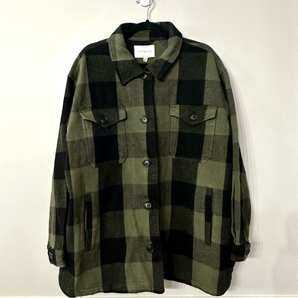 Lucky Brand Green and Black Plaid Utility Jacket - Picture 2 of 9